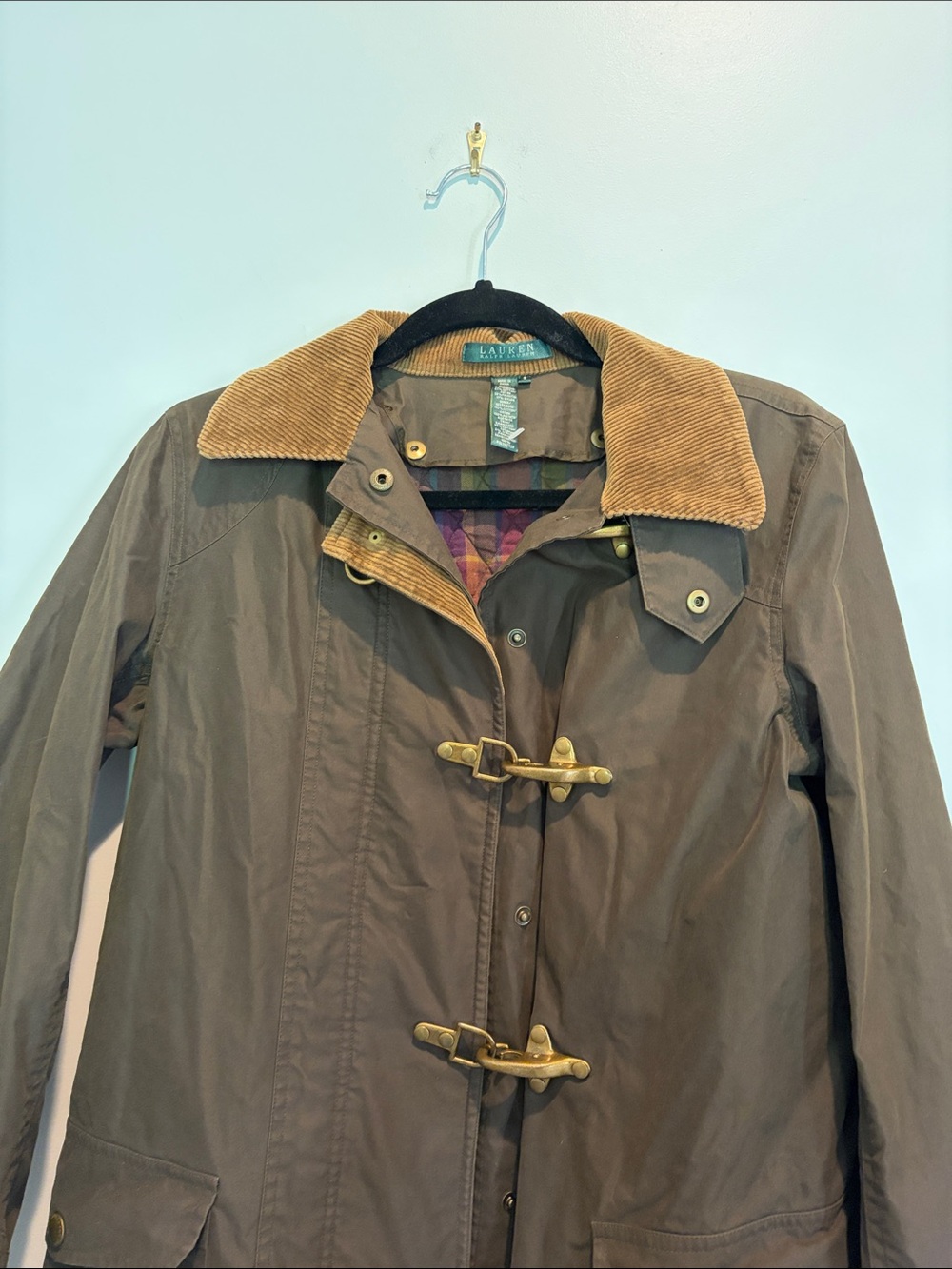 Ralph Lauren Brown Utility Jacket with Tan Corduroy Collar - Picture 3 of 14